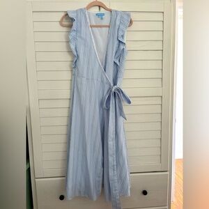 Draper James Flutter Ruffle Wrap Midi Dress 10